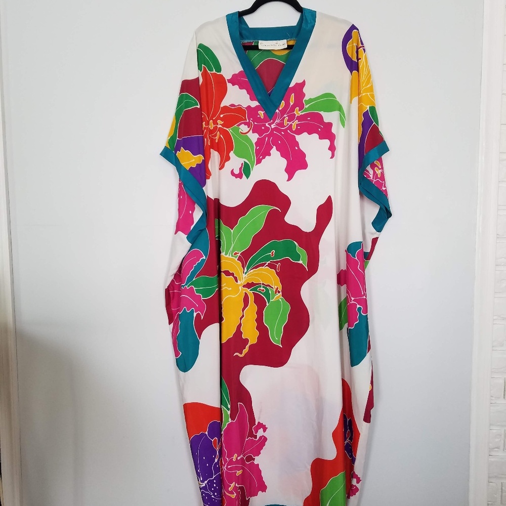 Vintage Oscar de la Renta 1980s Floral Caftan